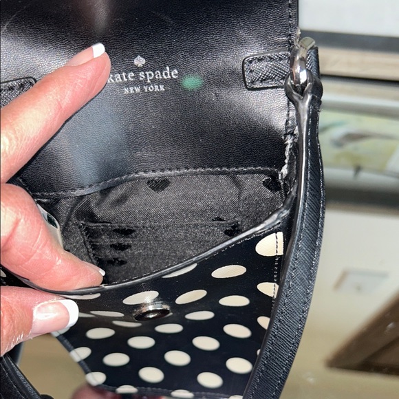 Kate Spade Black and White Polka Dot Crossbody 3.5”x6.5” - Picture 15 of 16